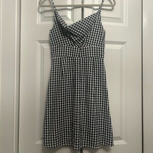 Loft size 2 petite black and white gingham sundress.
